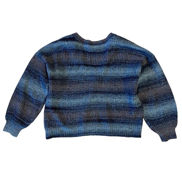 Christian Siriano Cosy Chunky Ombré Knit Blue/Gray Striped Cardigan Size XL - Picture 2 of 4